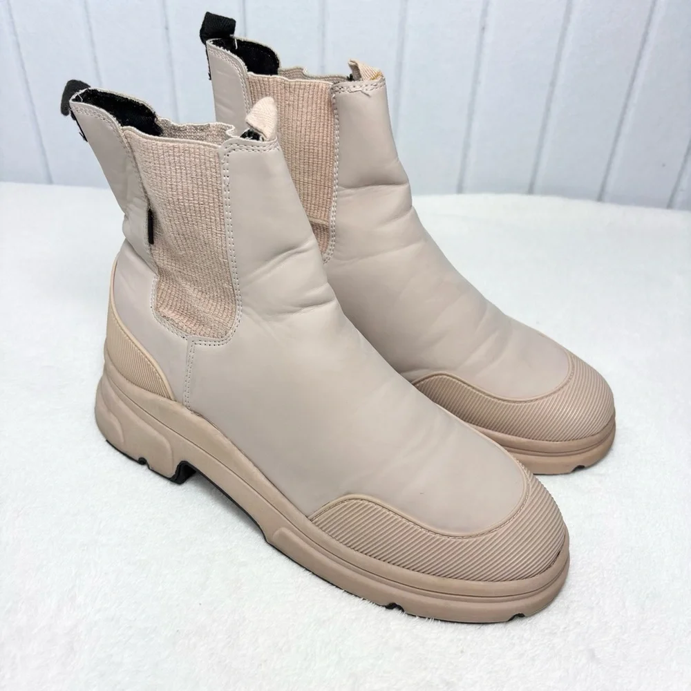 ZARA Cream Monochrome Rubberised - Women’s Ankle Boots size 37